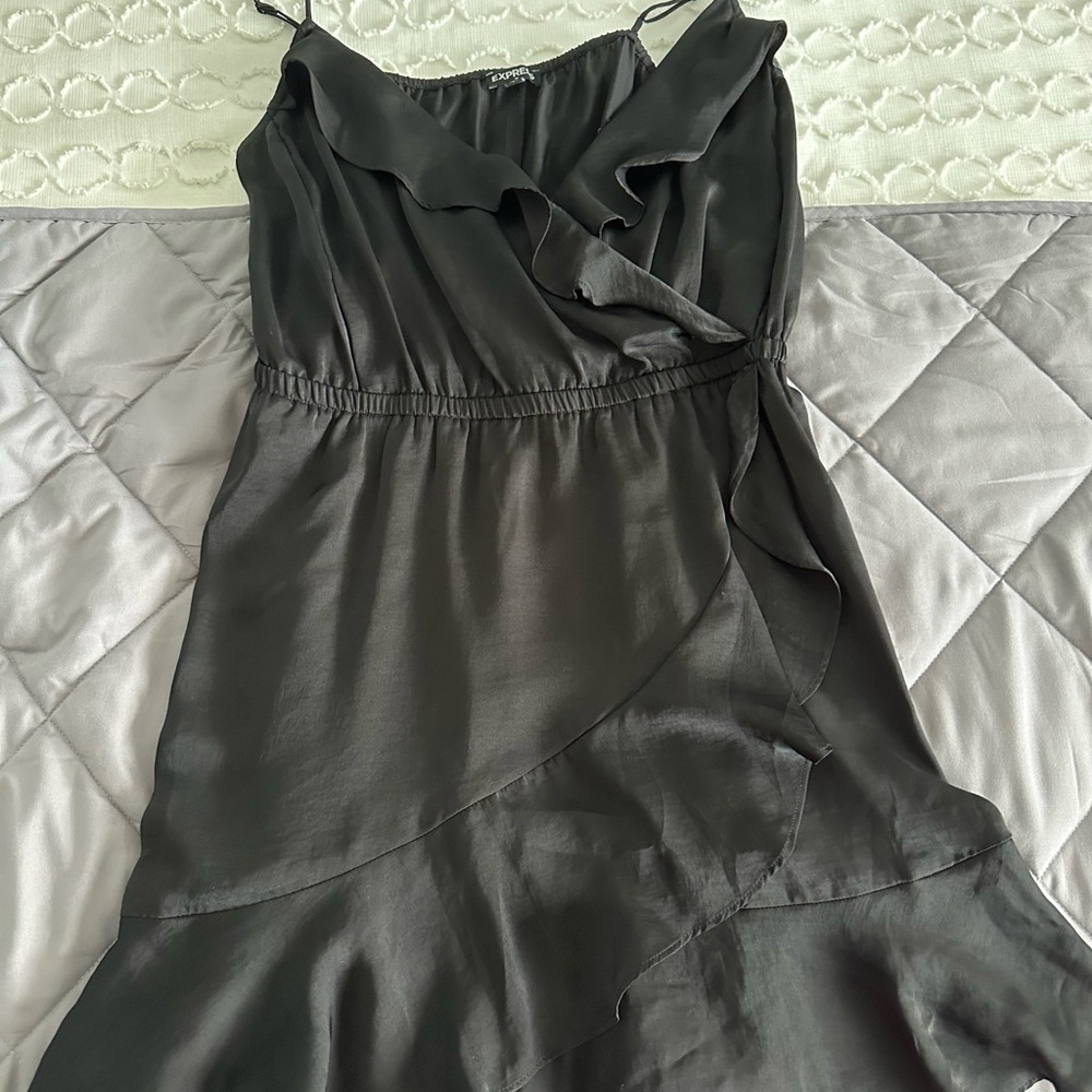 Express Black Wrap Spaghetti Strap Sundress